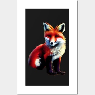 PRETTY AND CUTE FOX CUB CUT OUT Posters and Art